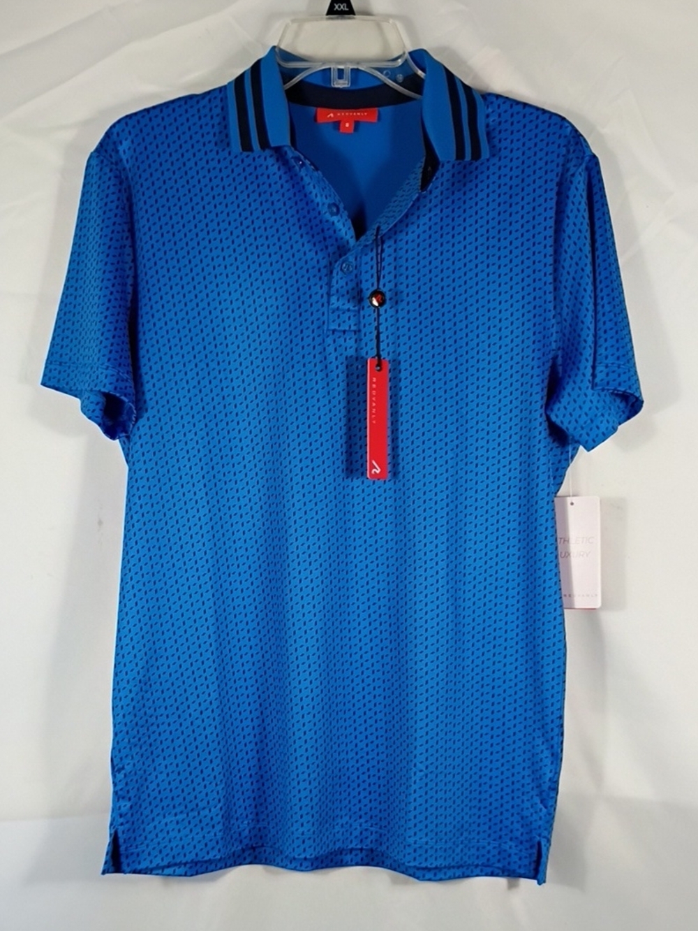NWT Redvanly Marine Pascal Polo Athletic Luxury Mens Size Small Golf Summer